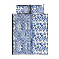 Hawaii Quilt Bed Set Aloha Tropical Plants Tribal Pattern Blue Version LT03 Blue - Polynesian Pride