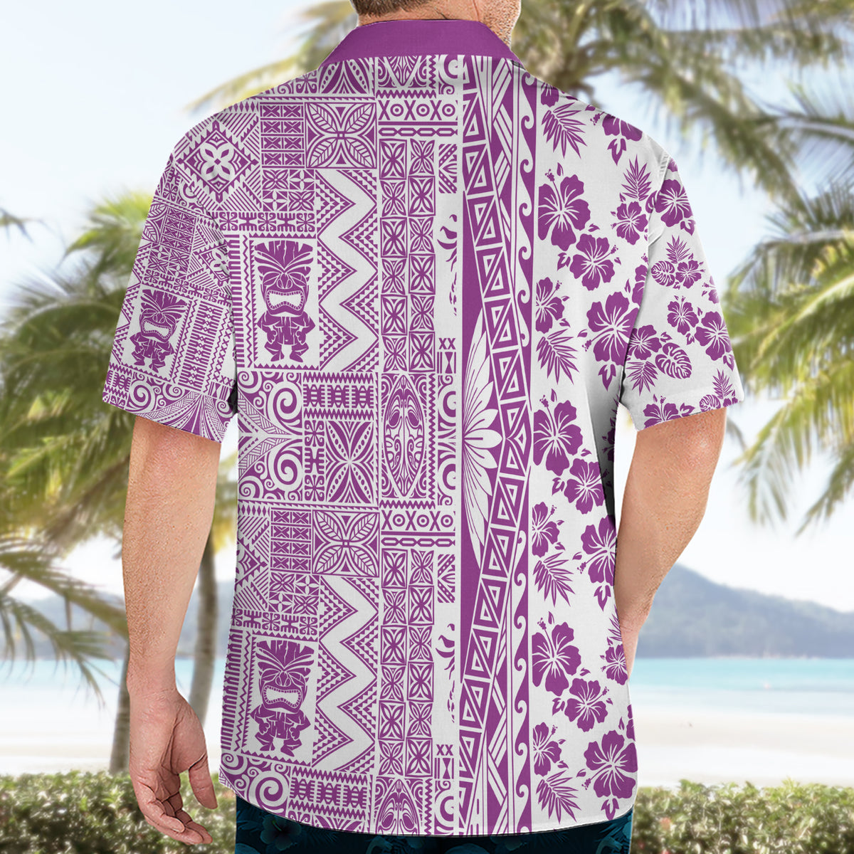 Hawaii Hawaiian Shirt Aloha Tropical Plants Tribal Pattern Pink Version LT03 - Polynesian Pride
