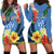 Kosrae Hoodie Dress Hibiscus Mix Maori Tattoo Pattern LT03 - Polynesian Pride