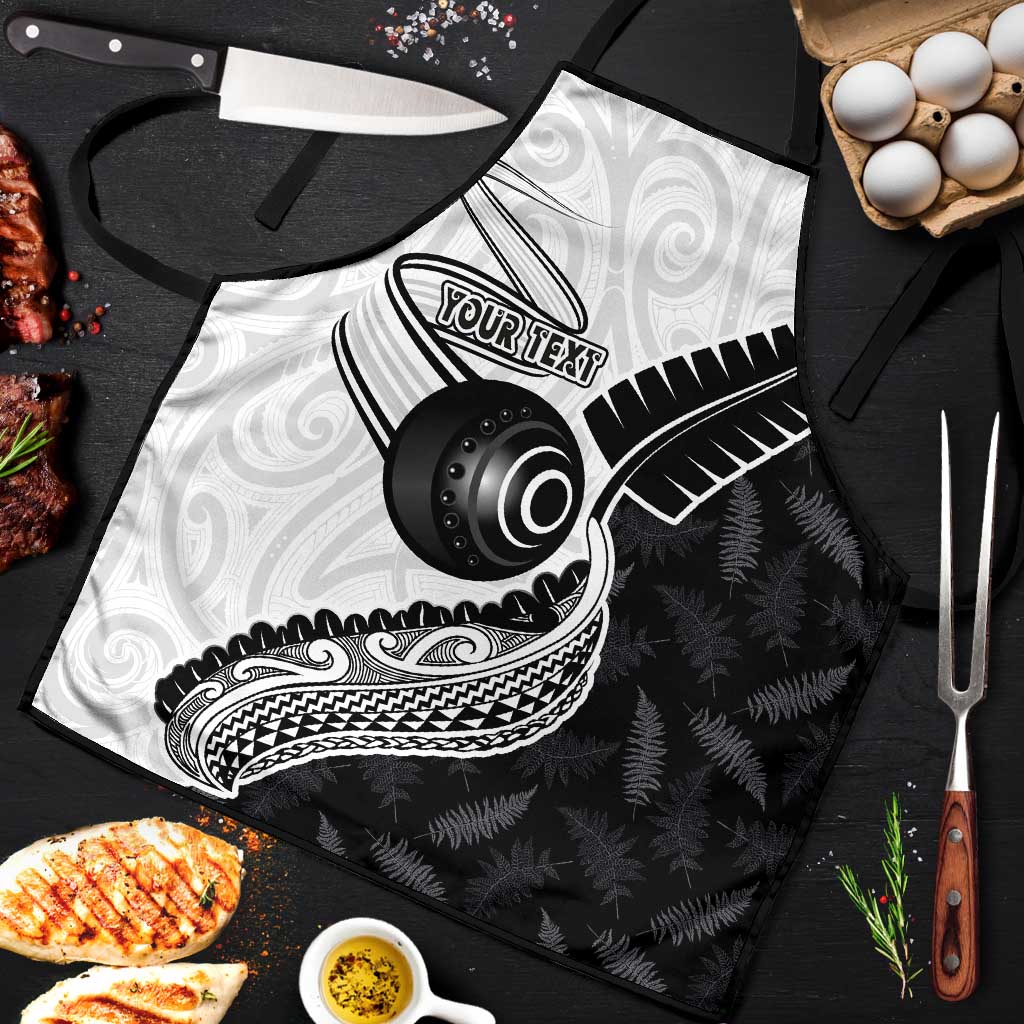 Personalised Aotearoa Lawn Bowls Apron Maori and Silver Fern Half Style - Polynesian Pride