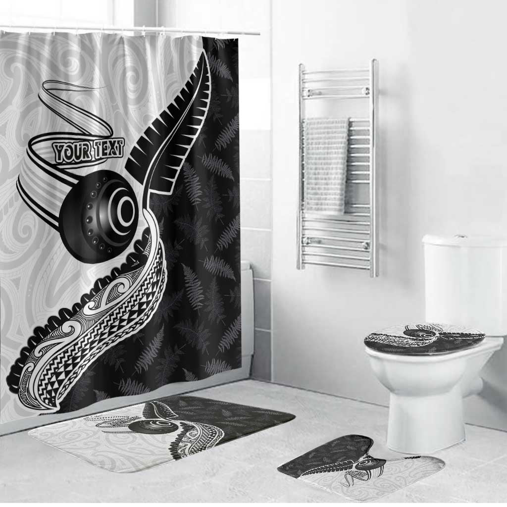Personalised Aotearoa Lawn Bowls Bathroom Set Maori and Silver Fern Half Style - Polynesian Pride