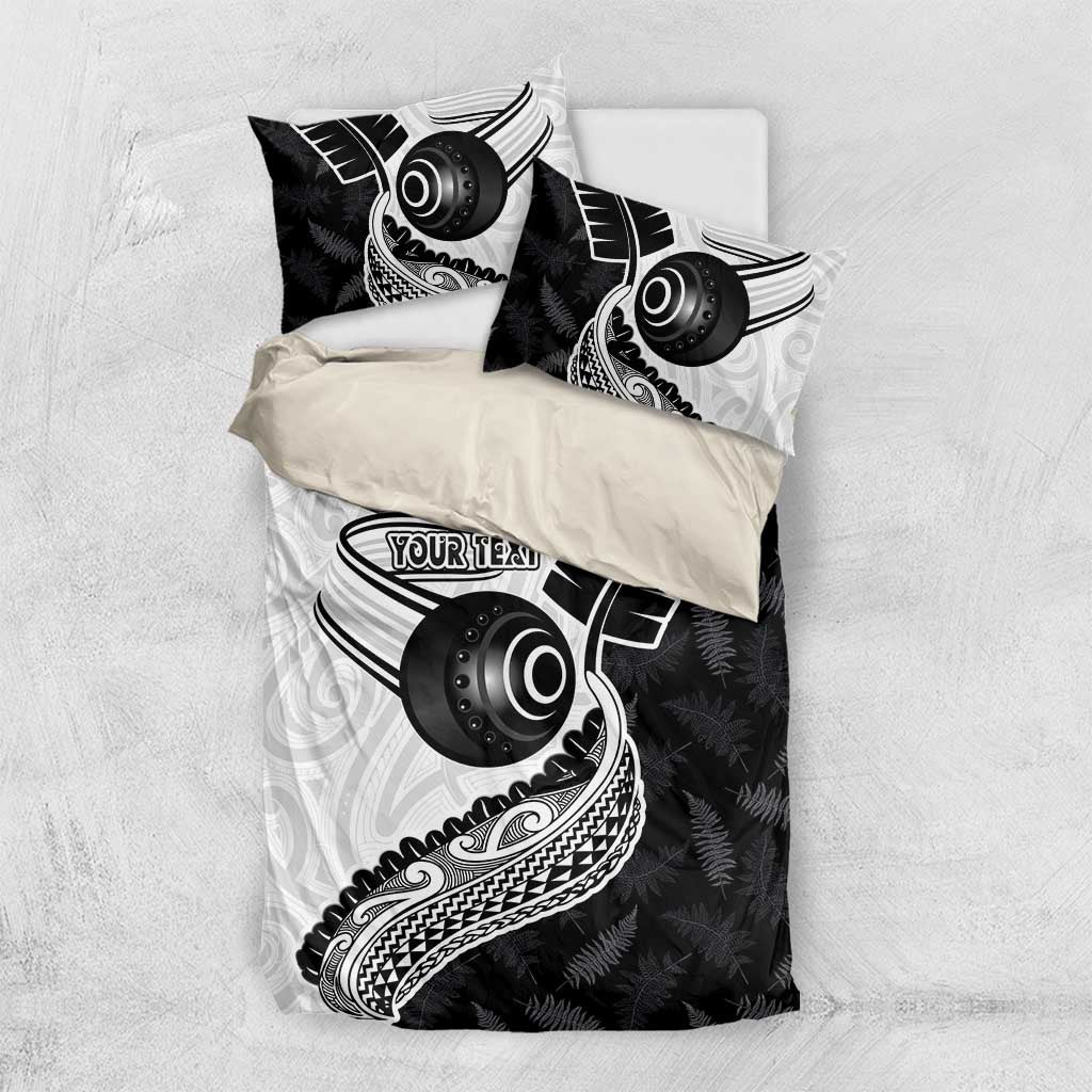 Personalised Aotearoa Lawn Bowls Bedding Set Maori and Silver Fern Half Style - Polynesian Pride