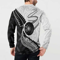 Personalised Aotearoa Lawn Bowls Button Sweatshirt Maori and Silver Fern Half Style - Polynesian Pride