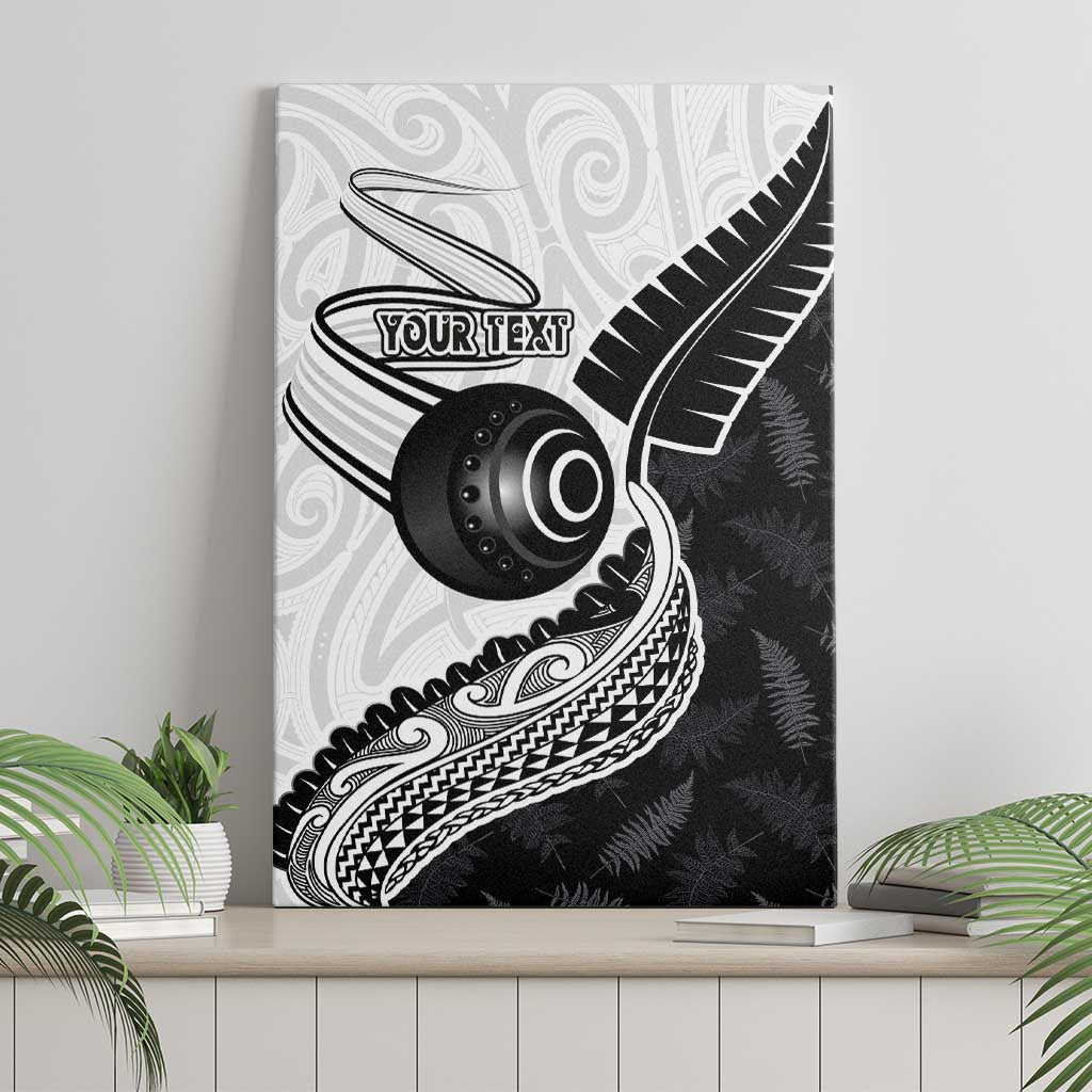 Personalised Aotearoa Lawn Bowls Canvas Wall Art Maori and Silver Fern Half Style - Polynesian Pride