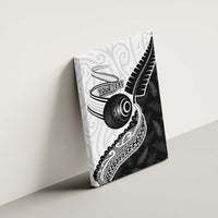 Personalised Aotearoa Lawn Bowls Canvas Wall Art Maori and Silver Fern Half Style - Polynesian Pride