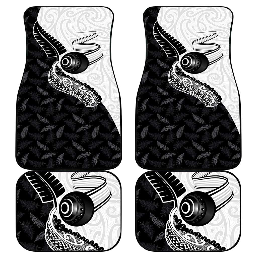 Aotearoa Lawn Bowls Car Mats Maori and Silver Fern Half Style - Polynesian Pride