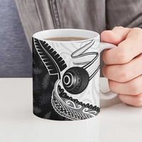 Personalised Aotearoa Lawn Bowls Ceramic Mug Maori and Silver Fern Half Style - Polynesian Pride