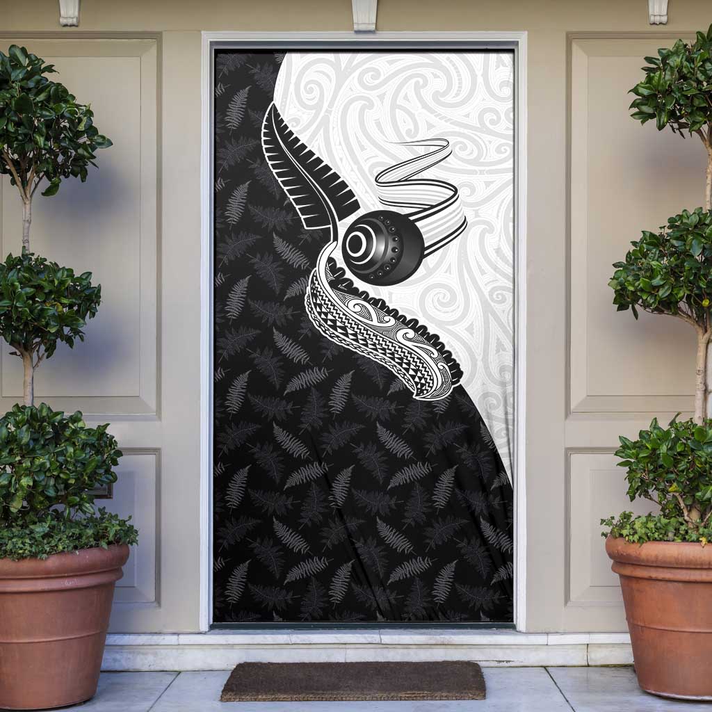 Aotearoa Lawn Bowls Door Cover Maori and Silver Fern Half Style - Polynesian Pride