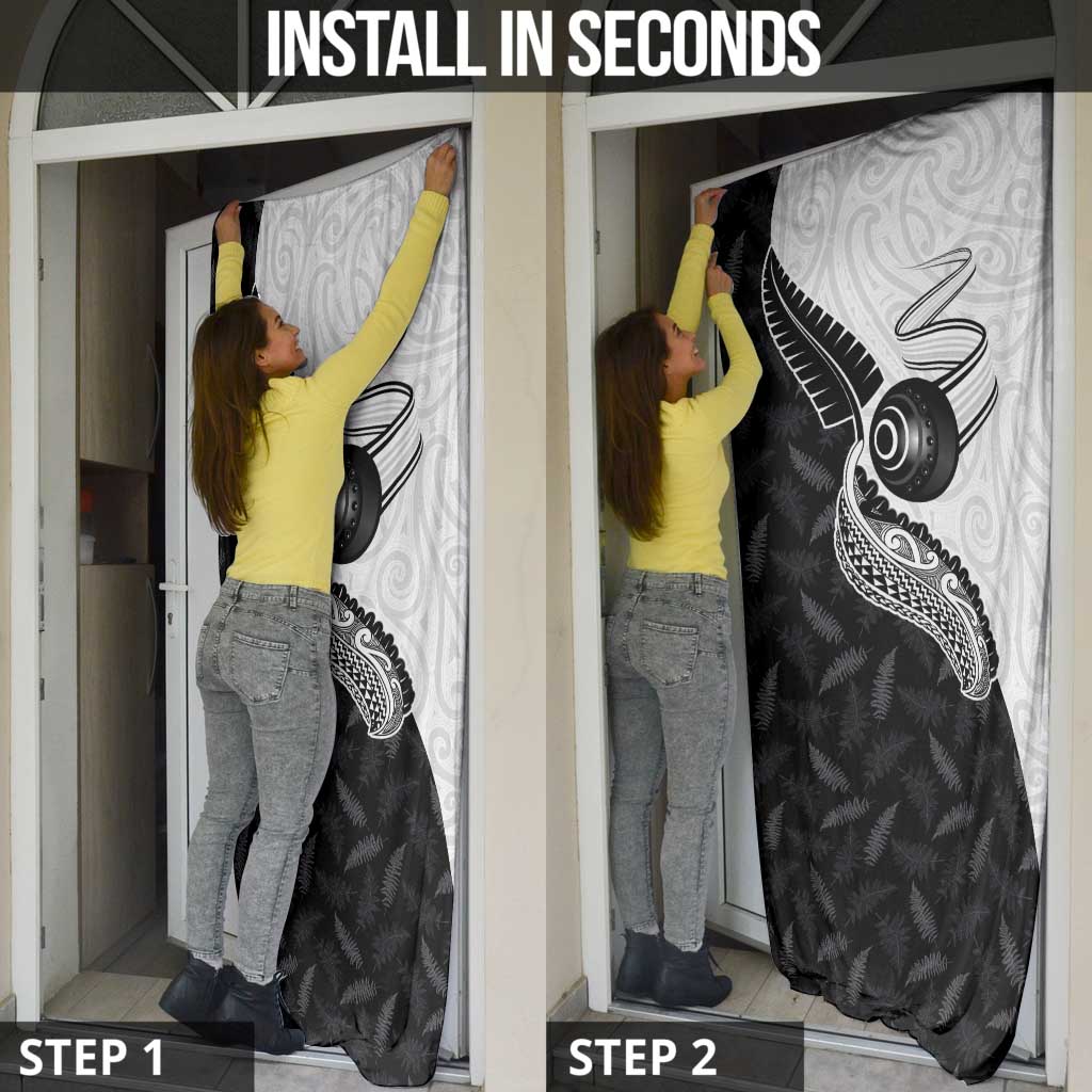 Aotearoa Lawn Bowls Door Cover Maori and Silver Fern Half Style - Polynesian Pride