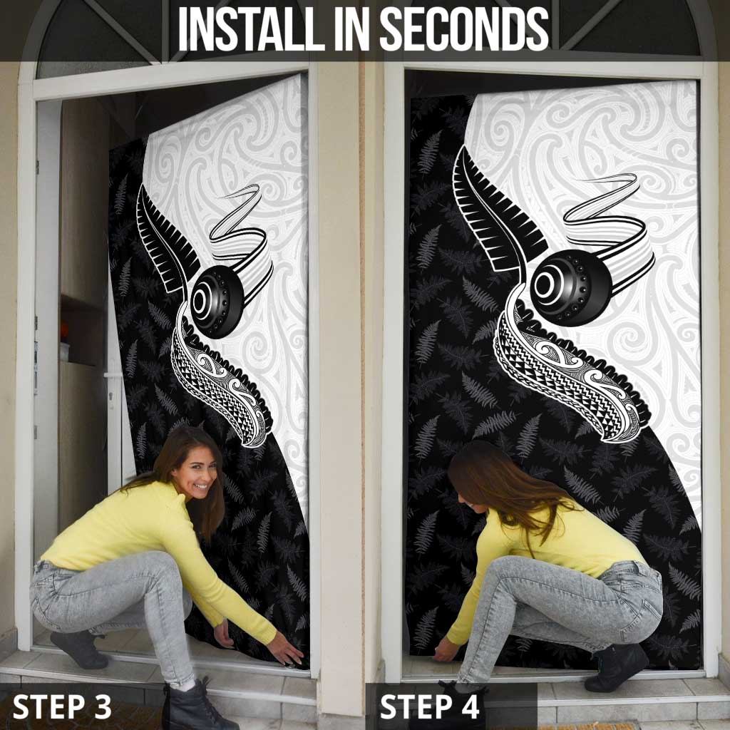 Aotearoa Lawn Bowls Door Cover Maori and Silver Fern Half Style - Polynesian Pride