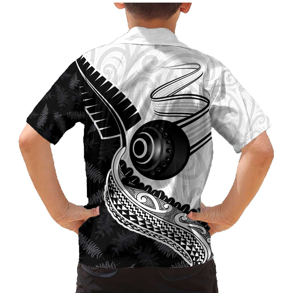 Personalised Aotearoa Lawn Bowls Family Matching Mermaid Dress and Hawaiian Shirt Maori and Silver Fern Half Style - Polynesian Pride