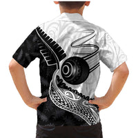 Personalised Aotearoa Lawn Bowls Family Matching Mermaid Dress and Hawaiian Shirt Maori and Silver Fern Half Style - Polynesian Pride