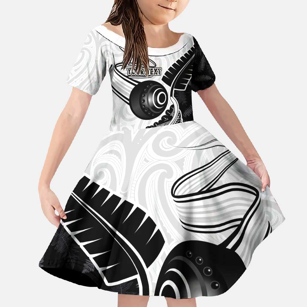 Personalised Aotearoa Lawn Bowls Family Matching Mermaid Dress and Hawaiian Shirt Maori and Silver Fern Half Style - Polynesian Pride