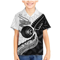 Personalised Aotearoa Lawn Bowls Family Matching Mermaid Dress and Hawaiian Shirt Maori and Silver Fern Half Style - Polynesian Pride
