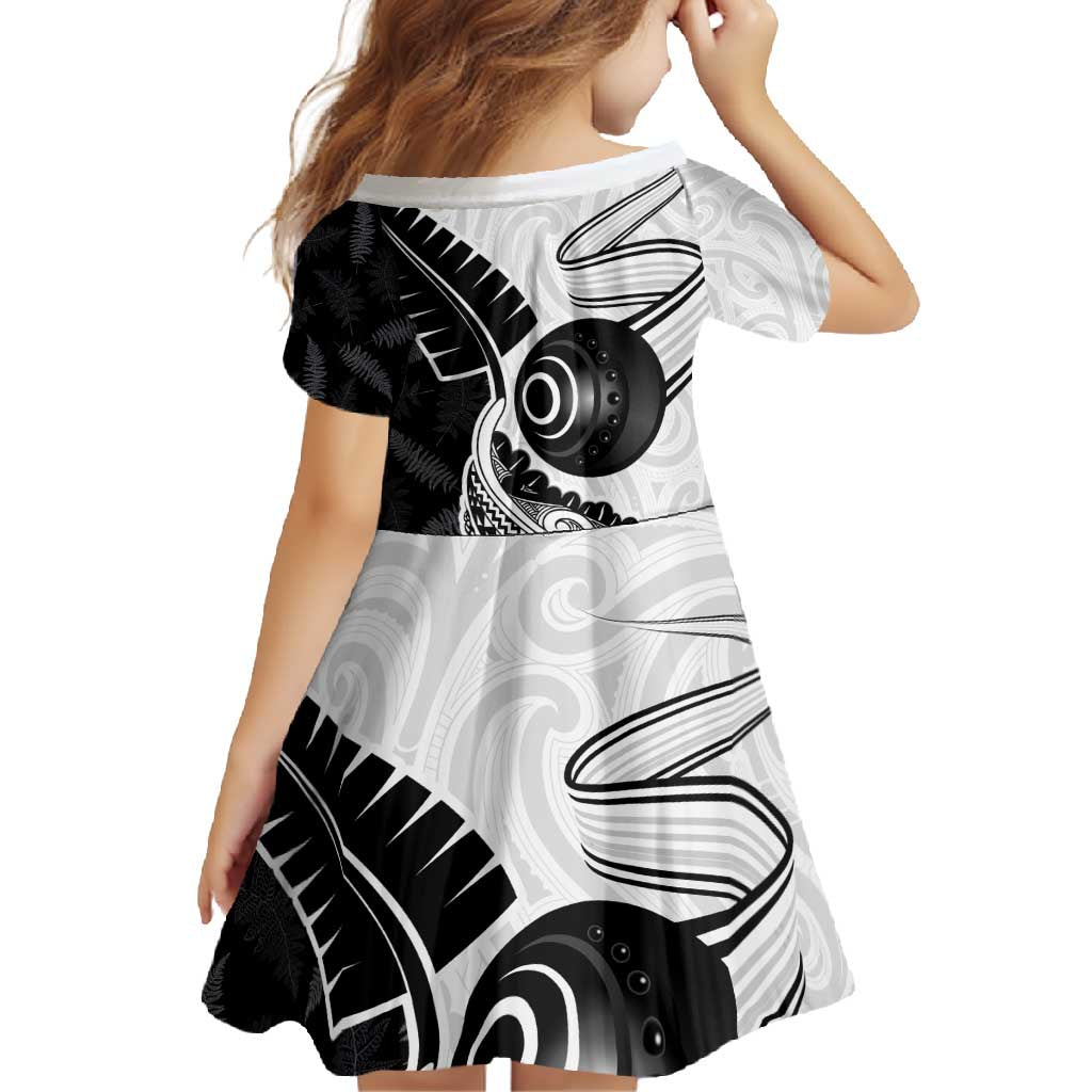 Personalised Aotearoa Lawn Bowls Family Matching Off Shoulder Maxi Dress and Hawaiian Shirt Maori and Silver Fern Half Style - Polynesian Pride