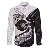 Personalised Aotearoa Lawn Bowls Family Matching Short Sleeve Bodycon Dress and Hawaiian Shirt Maori and Silver Fern Half Style - Polynesian Pride