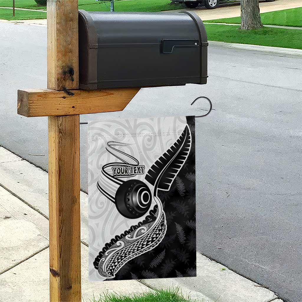 Personalised Aotearoa Lawn Bowls Garden Flag Maori and Silver Fern Half Style - Polynesian Pride