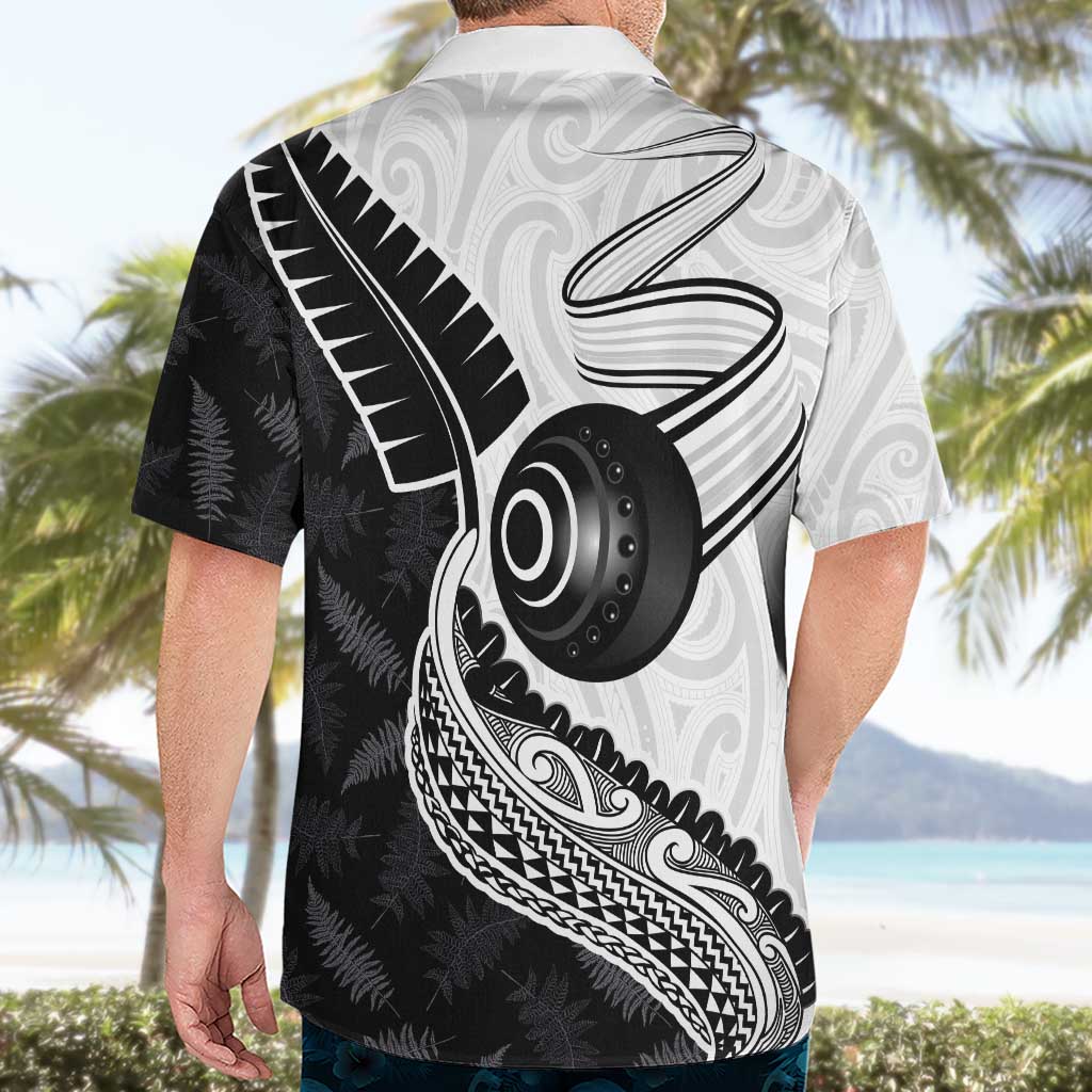 Personalised Aotearoa Lawn Bowls Hawaiian Shirt Maori and Silver Fern Half Style - Polynesian Pride