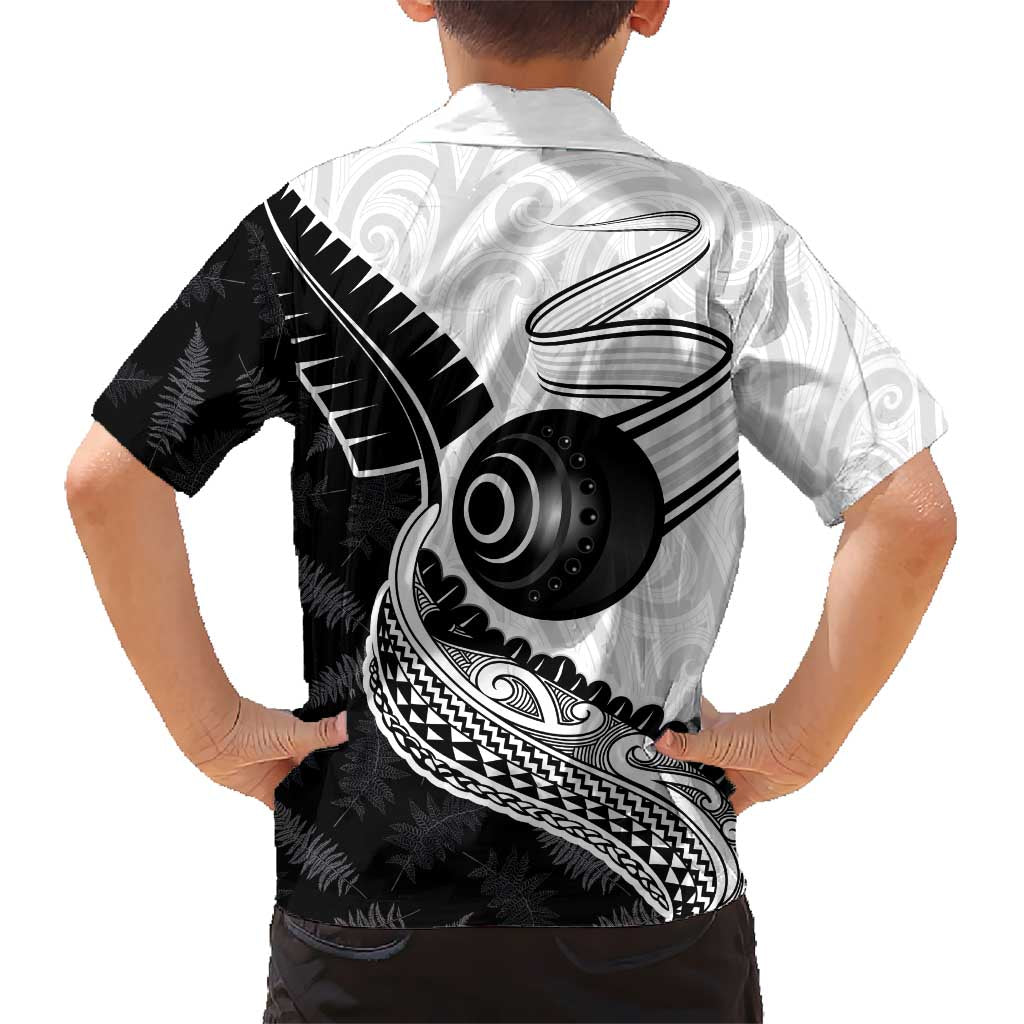 Personalised Aotearoa Lawn Bowls Hawaiian Shirt Maori and Silver Fern Half Style - Polynesian Pride