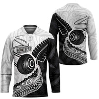 Personalised Aotearoa Lawn Bowls Hockey Jersey Maori and Silver Fern Half Style - Polynesian Pride