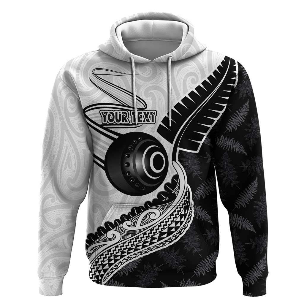 Personalised Aotearoa Lawn Bowls Hoodie Maori and Silver Fern Half Style - Polynesian Pride