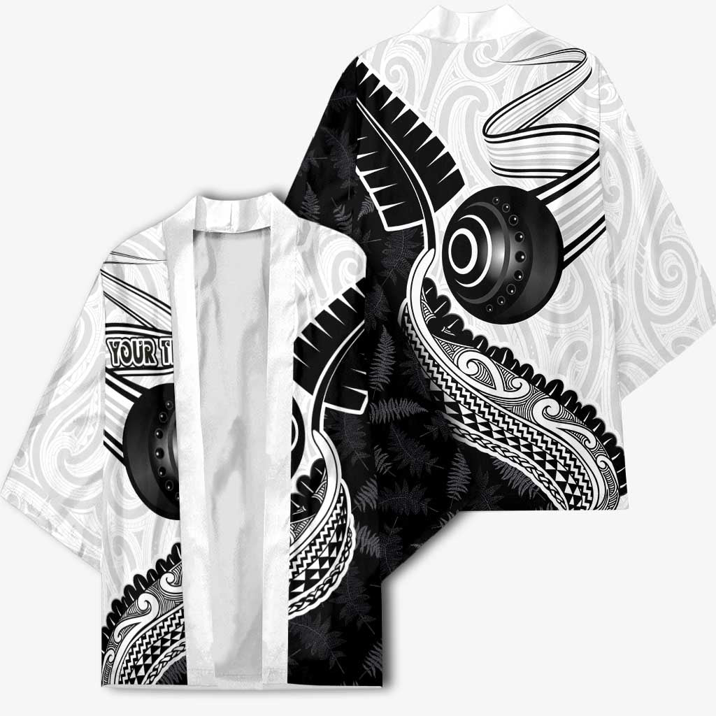 Personalised Aotearoa Lawn Bowls Kimono Maori and Silver Fern Half Style - Polynesian Pride