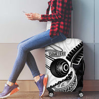 Personalised Aotearoa Lawn Bowls Luggage Cover Maori and Silver Fern Half Style - Polynesian Pride