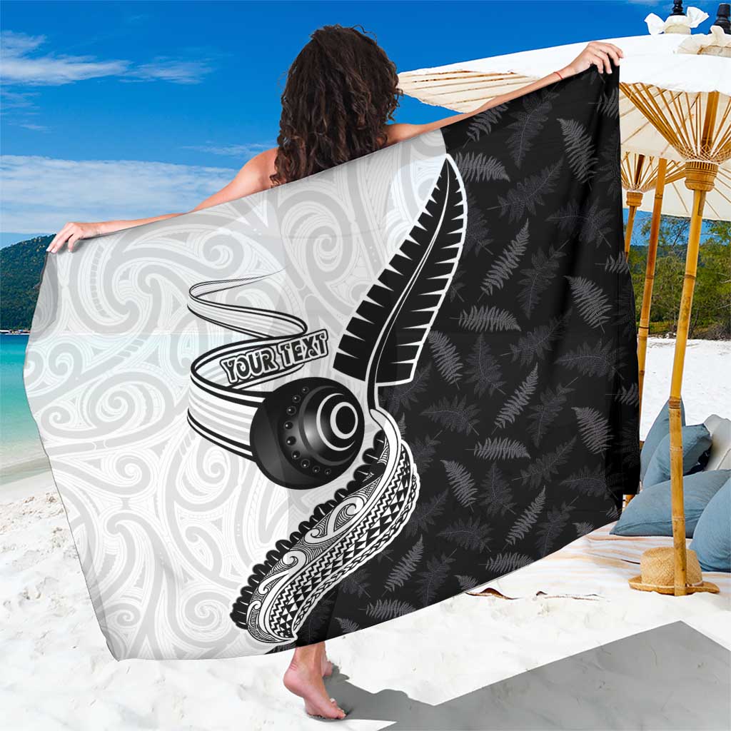 Personalised Aotearoa Lawn Bowls Sarong Maori and Silver Fern Half Style - Polynesian Pride