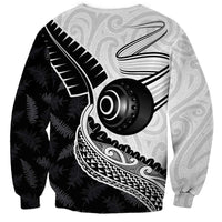 Personalised Aotearoa Lawn Bowls Sweatshirt Maori and Silver Fern Half Style LT03 - Polynesian Pride
