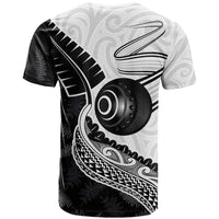 Personalised Aotearoa Lawn Bowls T Shirt Maori and Silver Fern Half Style - Polynesian Pride