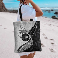 Personalised Aotearoa Lawn Bowls Tote Bag Maori and Silver Fern Half Style - Polynesian Pride