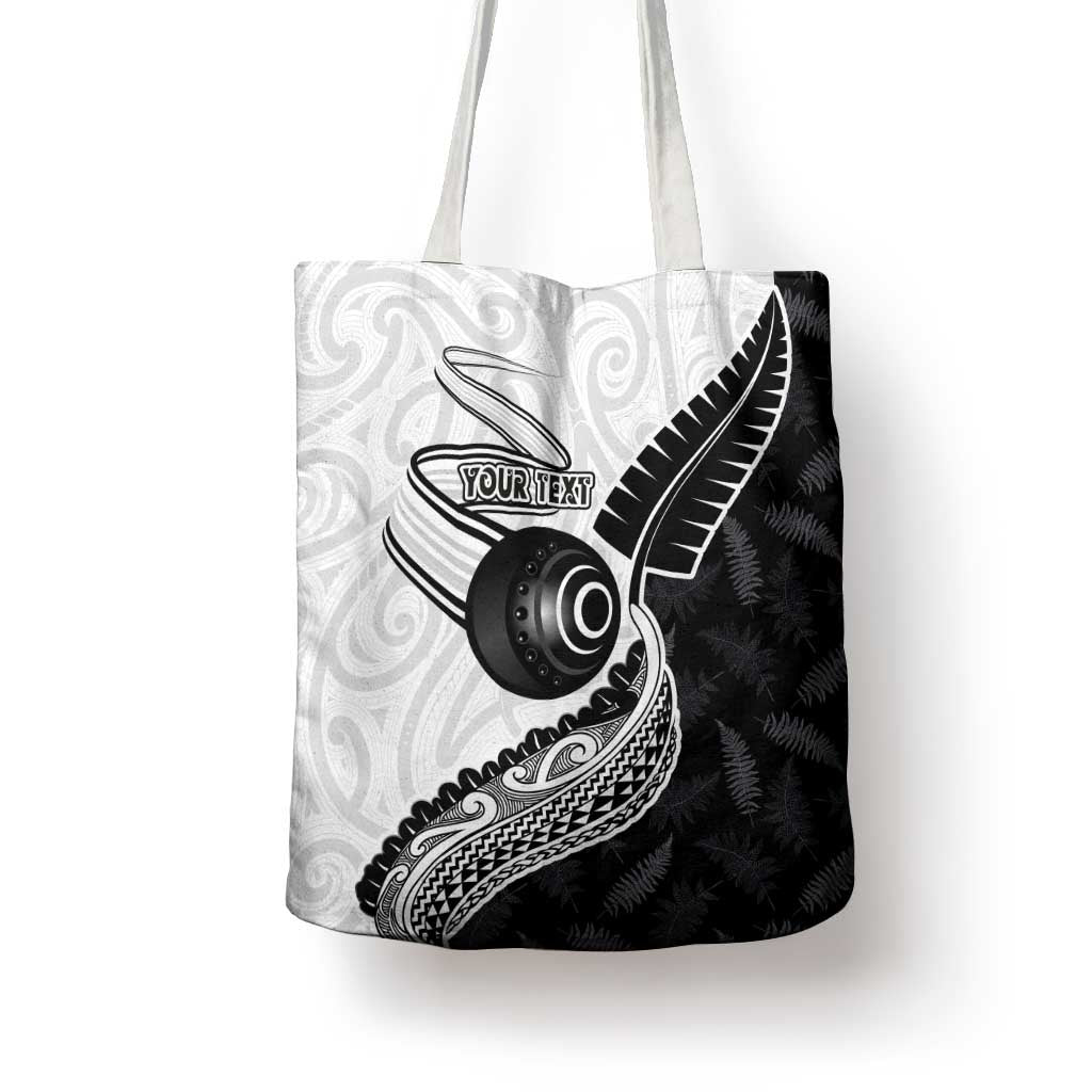 Personalised Aotearoa Lawn Bowls Tote Bag Maori and Silver Fern Half Style - Polynesian Pride