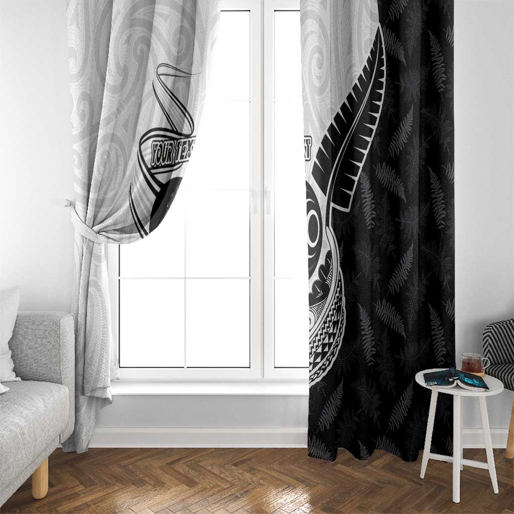 Personalised Aotearoa Lawn Bowls Window Curtain Maori and Silver Fern Half Style - Polynesian Pride