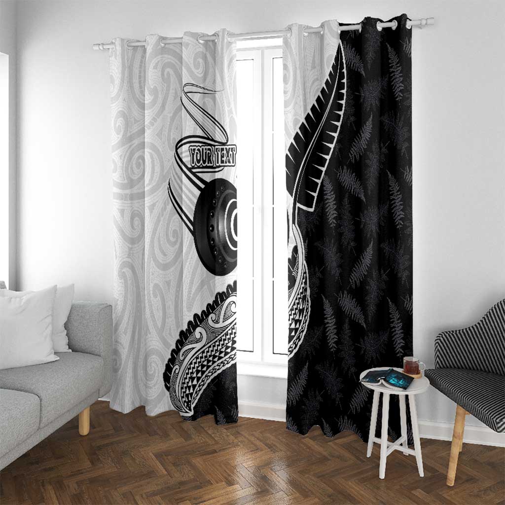 Personalised Aotearoa Lawn Bowls Window Curtain Maori and Silver Fern Half Style - Polynesian Pride