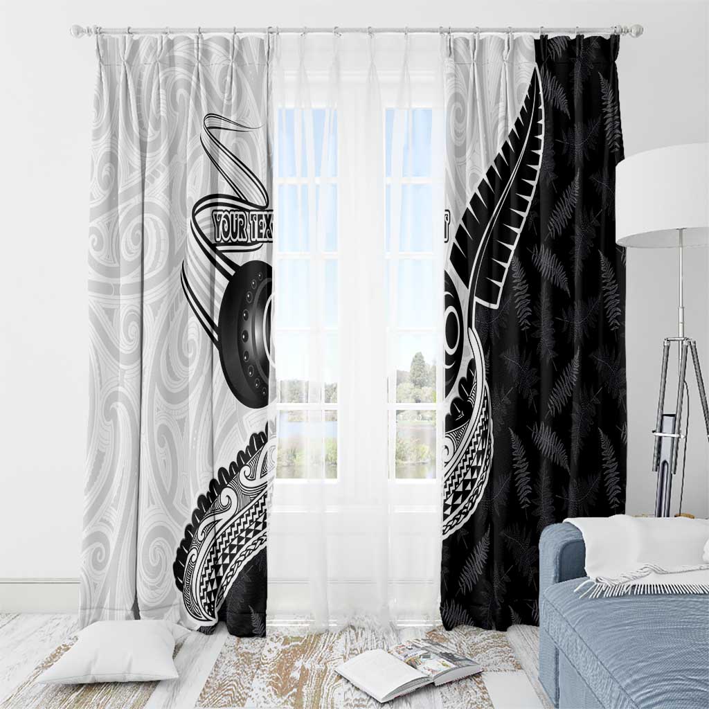 Personalised Aotearoa Lawn Bowls Window Curtain Maori and Silver Fern Half Style - Polynesian Pride