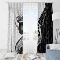 Personalised Aotearoa Lawn Bowls Window Curtain Maori and Silver Fern Half Style - Polynesian Pride