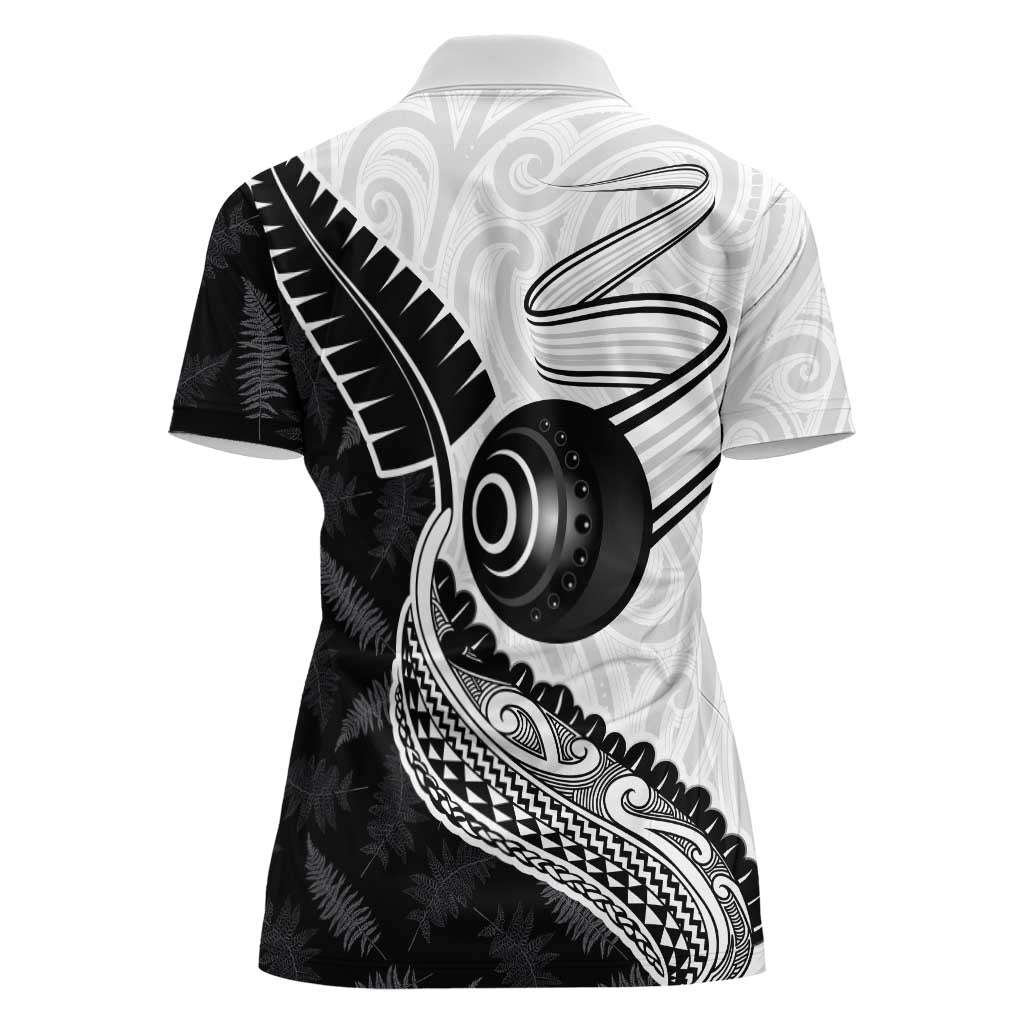 Personalised Aotearoa Lawn Bowls Women Polo Shirt Maori and Silver Fern Half Style - Polynesian Pride