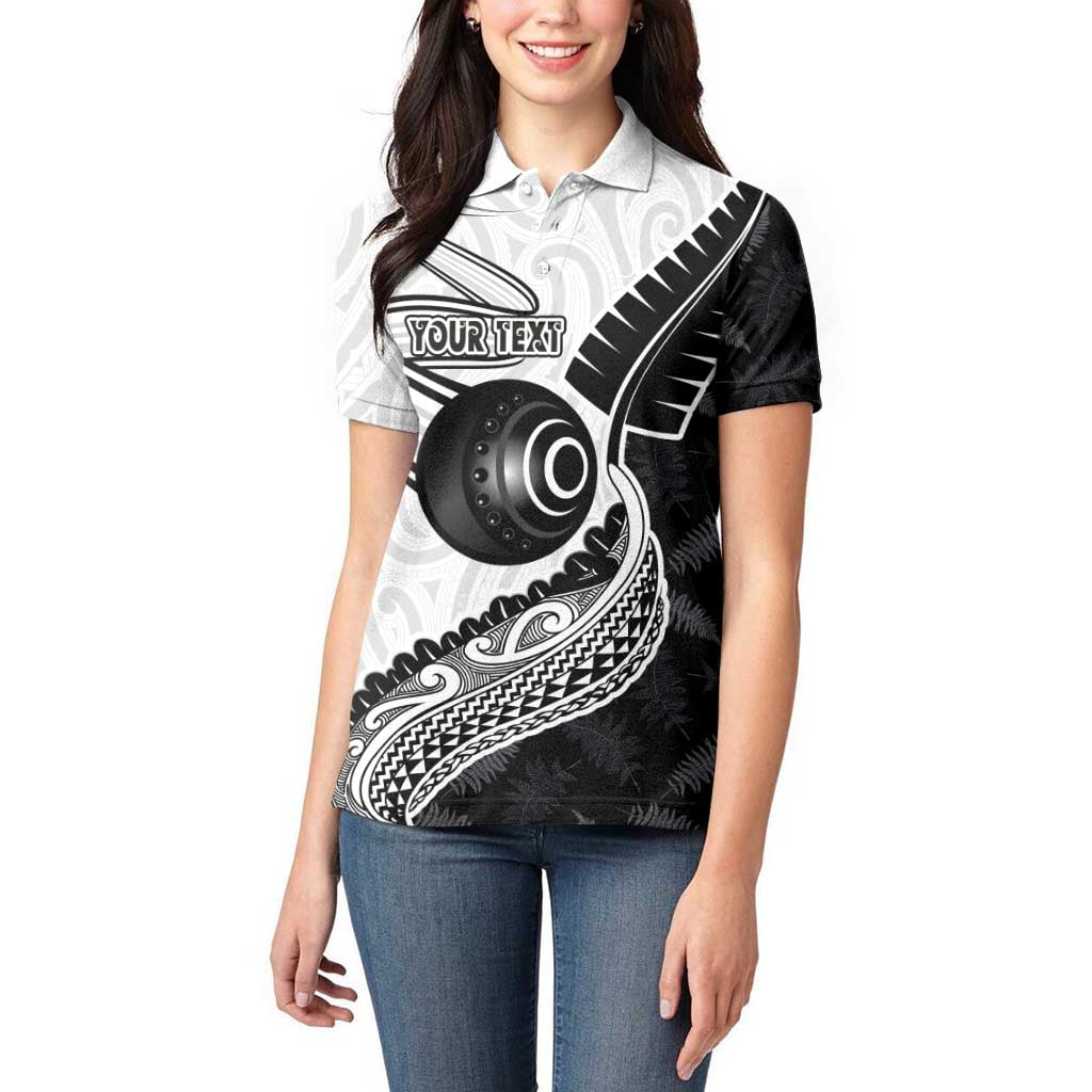 Personalised Aotearoa Lawn Bowls Women Polo Shirt Maori and Silver Fern Half Style - Polynesian Pride