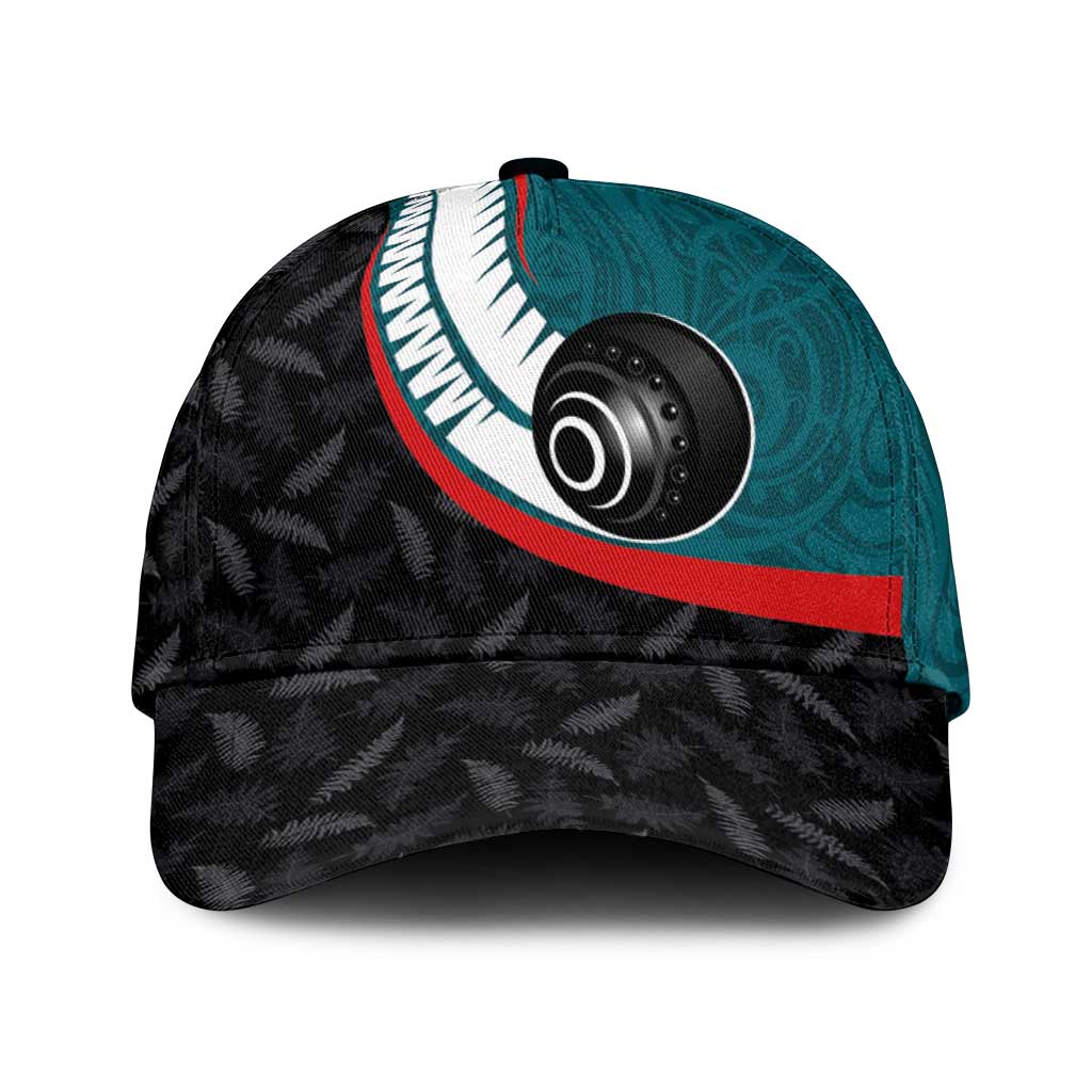 Aotearoa Lawn Bowls Classic Cap Maori and Silver Fern Sporty Style Teal Color LT03 Universal Fit Teal - Polynesian Pride