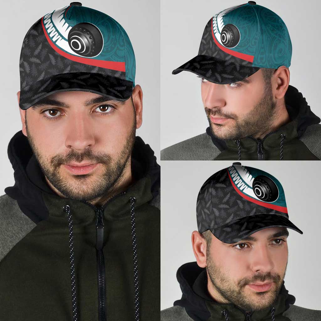 Aotearoa Lawn Bowls Classic Cap Maori and Silver Fern Sporty Style Teal Color LT03 - Polynesian Pride