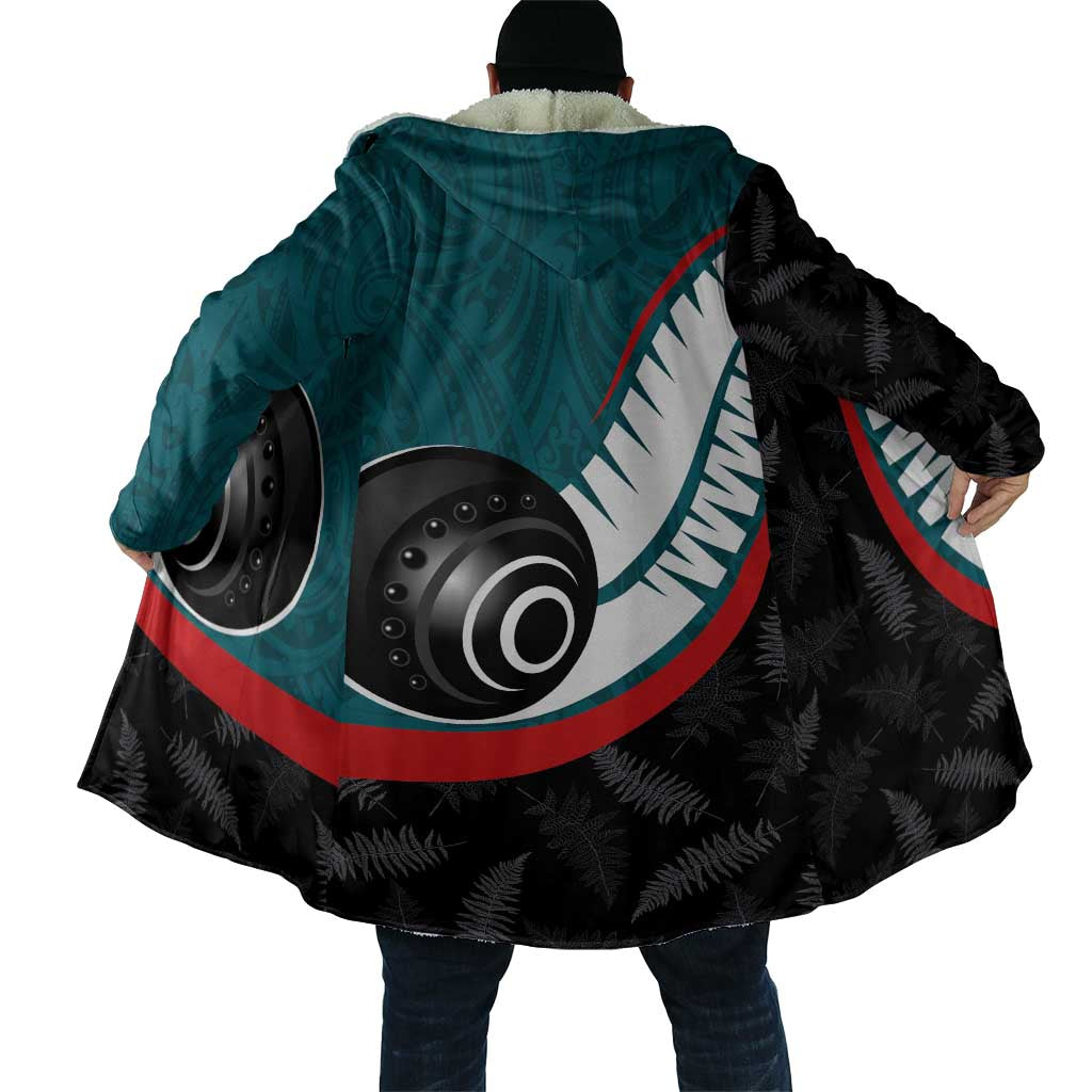 Personalised Aotearoa Lawn Bowls Cloak Maori and Silver Fern Sporty Style Teal Color - Polynesian Pride