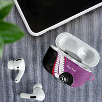 Personalised Aotearoa Lawn Bowls AirPods Case Maori and Silver Fern Sporty Style Pink Color - Polynesian Pride