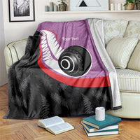 Personalised Aotearoa Lawn Bowls Blanket Maori and Silver Fern Sporty Style Pink Color - Polynesian Pride