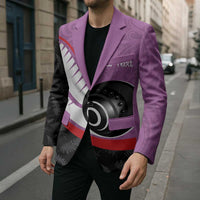 Personalised Aotearoa Lawn Bowls Blazer Maori and Silver Fern Sporty Style Pink Color - Polynesian Pride