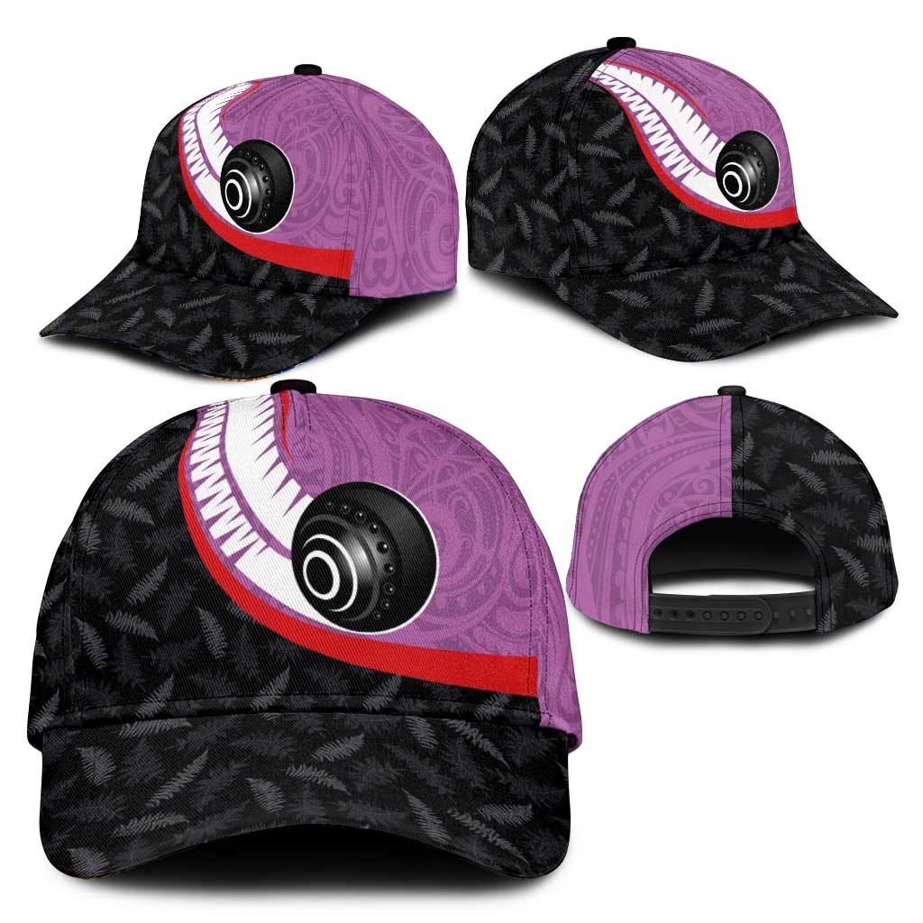 Aotearoa Lawn Bowls Classic Cap Maori and Silver Fern Sporty Style Pink Color LT03 - Polynesian Pride