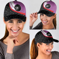 Aotearoa Lawn Bowls Classic Cap Maori and Silver Fern Sporty Style Pink Color LT03 - Polynesian Pride
