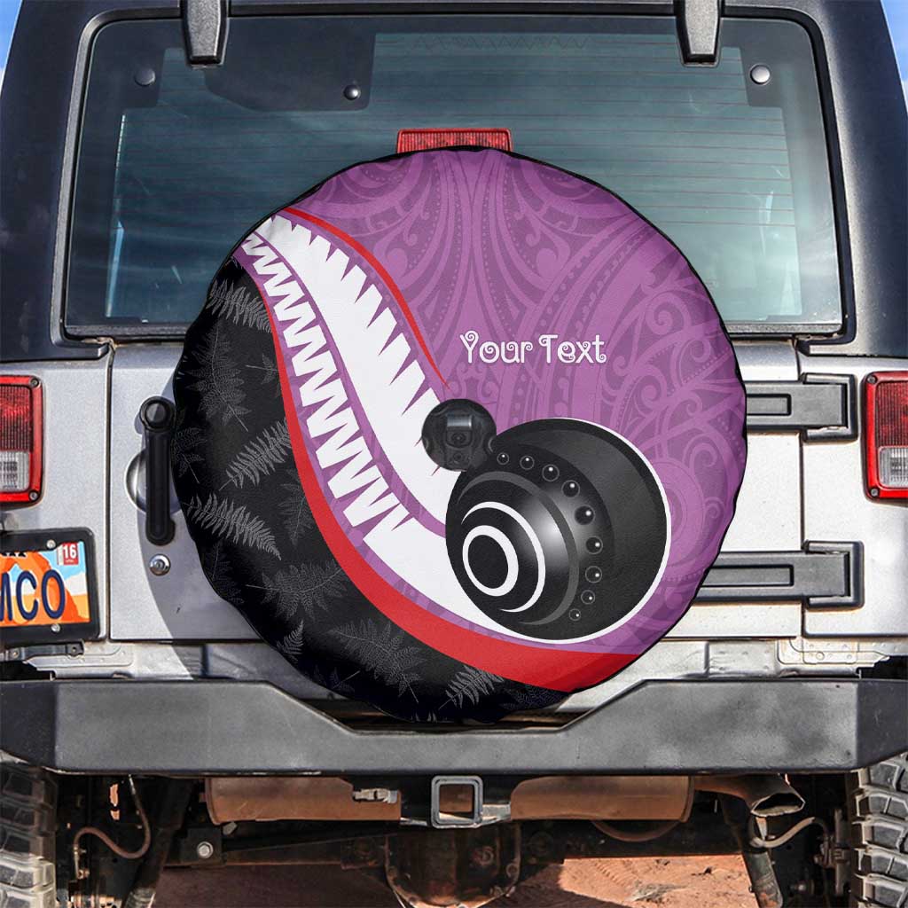 Personalised Aotearoa Lawn Bowls Spare Tire Cover Maori and Silver Fern Sporty Style Pink Color LT03 Pink - Polynesian Pride