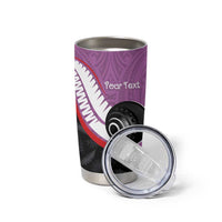 Personalised Aotearoa Lawn Bowls Tumbler Cup Maori and Silver Fern Sporty Style Pink Color - Polynesian Pride