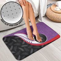 Personalised Aotearoa Lawn Bowls Bathroom Set Maori and Silver Fern Sporty Style Purple Color - Polynesian Pride