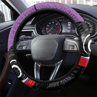 Aotearoa Lawn Bowls Steering Wheel Cover Maori and Silver Fern Sporty Style Purple Color - Polynesian Pride